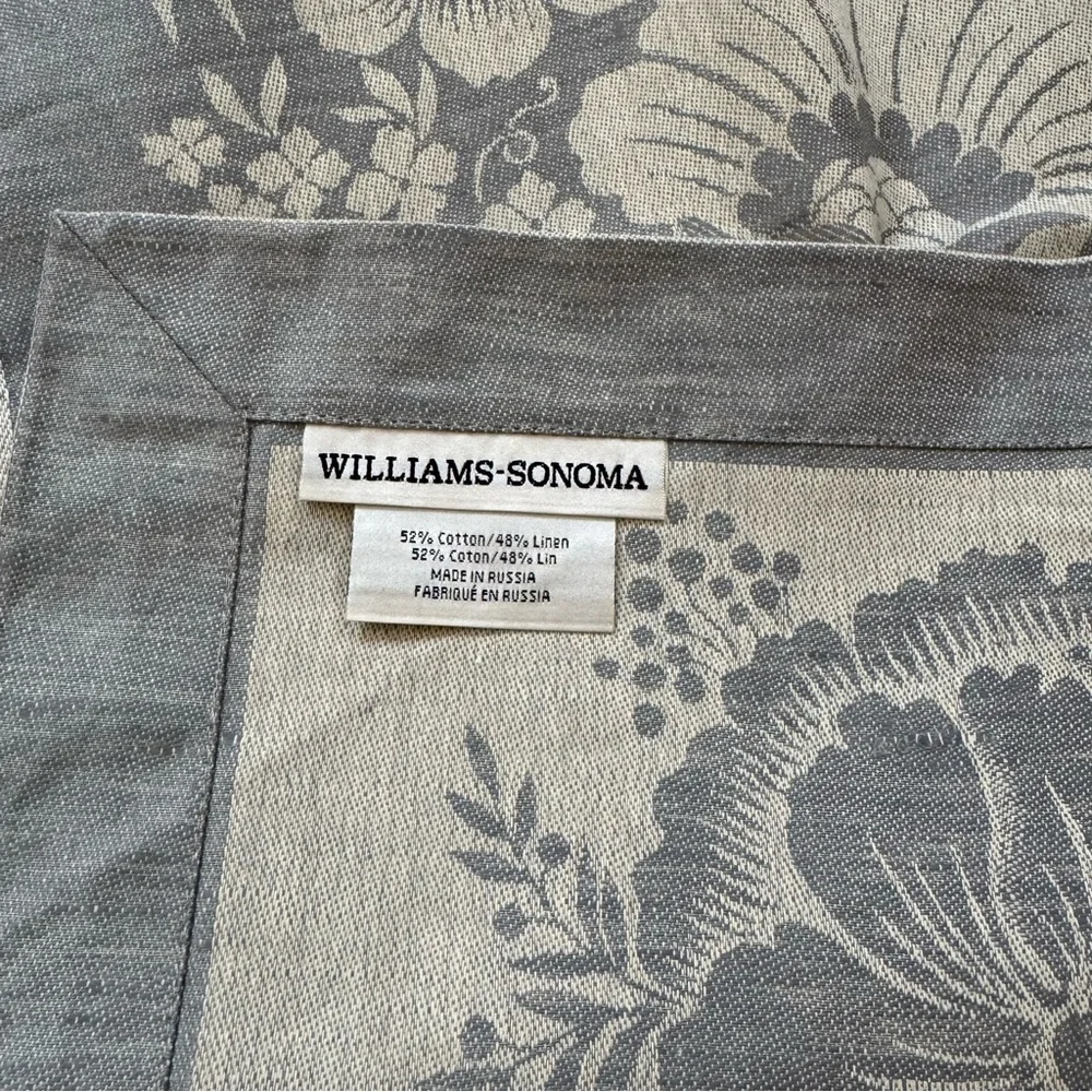 Floral Slate Blue Williams Sonoma Table Runner